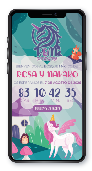 invitación de boda bosque mágico